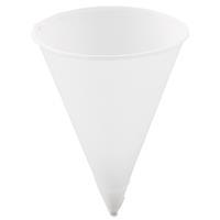 Dart Cone Water Cups, Paper, 4oz, Rolled Rim, White, 200/Bag, 25 Bags/Carton