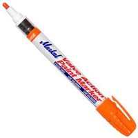 Markal Valve Action Liquid Paint Marker, 1/8 in Medium Bullet Tip, Fiber Nib, Metal Barrel, Orange