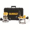 DEWA DW618PK - DeWALT DW618PK EVS Mid Size Soft Start Fixed Base/Plunge Router Combo Kit, 1/4 in, 1/2 in Chuck, 8000 to 24000 rpm, 2.25 hp, 120 VAC, Toggle Switch