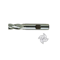 YG-1 E2039(C4SRC) Center Cutting Regular Length End Mill, 2-11/16 in OAL, 4 Flutes, 1 in, 1/2 in Cutter, 3/8 in Shank