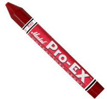 Markal Pro-Ex Clay Based Lumber Crayon, 1/2 in Hex Tip, Red