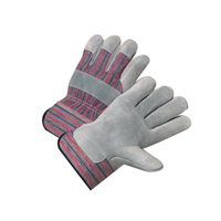 West Chester 548 Economy Grade Leather Palm Gloves, 2XL, Split Cowhide Leather Palm, Blue/Red, Wing Thumb