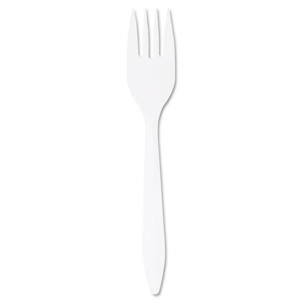 Dart Style Setter Mediumweight Plastic Forks, White, 1000/Carton