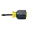 KLEI 600-1 - Klein 600-1 Screwdriver, 5/16 in Cabinet Point, Steel Shank, 3-7/16 in OAL, Rubber Handle, Black/Polished Chrome, ANSI/ASME Specified