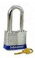 Master Lock 3KALH 3303 Laminated Open Shackle Keyed Padlock, Alike Key, 9/32 in Shackle, Silver, Steel Body