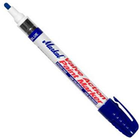 Markal Valve Action Liquid Paint Marker, 1/8 in Medium Bullet Tip, Fiber Nib, Metal Barrel, Blue
