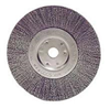 Weiler 01035 Narrow Face Wire Wheel Brush With Arbor Hole, 6 in Dia x 3/4 in W, 5/8 to 1/2 in, 0.006 in Crimped Wire