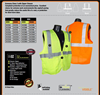 Radians SV2ZGM-3X Safety Vest, 3XL, Silver Stripe, Hi-Viz Green, Polyester Mesh, Class 2